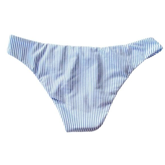 J Crew Blue White Seersucker Hipster Bikini Bottom Sz M NWT - Picture 7 of 16